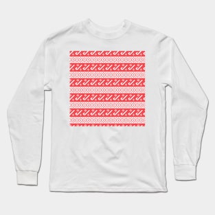 Christmas Knitting Texture Long Sleeve T-Shirt